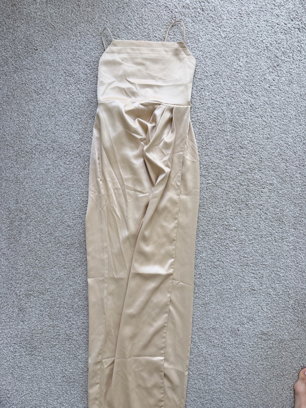 Maxi Champagne Silk Evening Dress